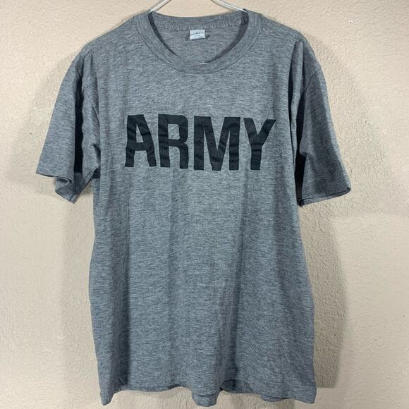 Vintage 90’s US ARMY Physical Training T Shirt Artex Grey Black Mens Size Medium - Picture 1 of 3
